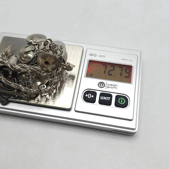 Vintage Sterling Silver Charm Bracelet Huge Travel Collection Rare 1950s 60s MCM - Picture 16 of 16